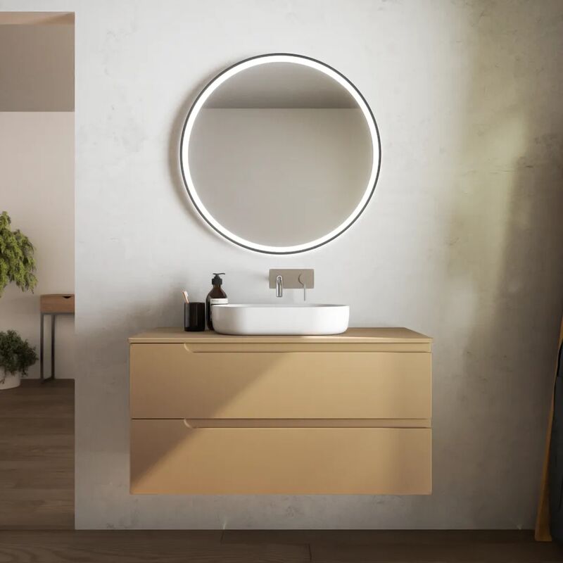 foto del prodotto parama mobile da bagno sospeso 120 cm due cassetti sabbia opaco con top mod. ardenne