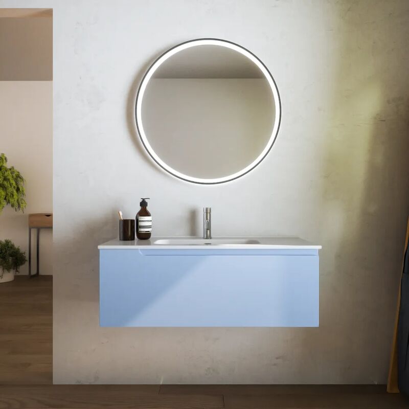 foto del prodotto parama mobile da bagno sospeso 70 cm un cassetto carta da zucchero con lavabo incluso mod. ardenne