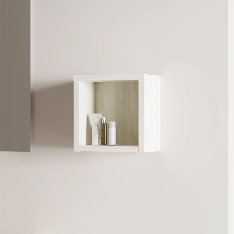 foto del prodotto parama pensile bagno a giorno sospeso 25x25cm rovere albino reversibile