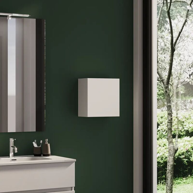 foto del prodotto parama - pensile bagno sospeso 35x35 cm bianco effetto legno reversibile mod. yili