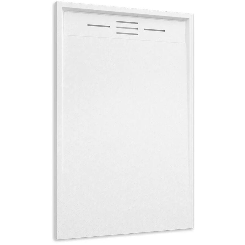 foto del prodotto parama piatto doccia in smc 70x100 effetto pietra colore bianco riducibile e antiscivolo mod. spanios