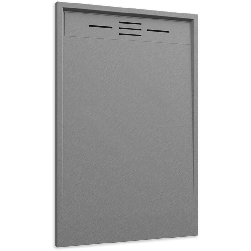 foto del prodotto parama - piatto doccia in smc 80x140 effetto pietra colore grigio riducibile e antiscivolo mod. spanios