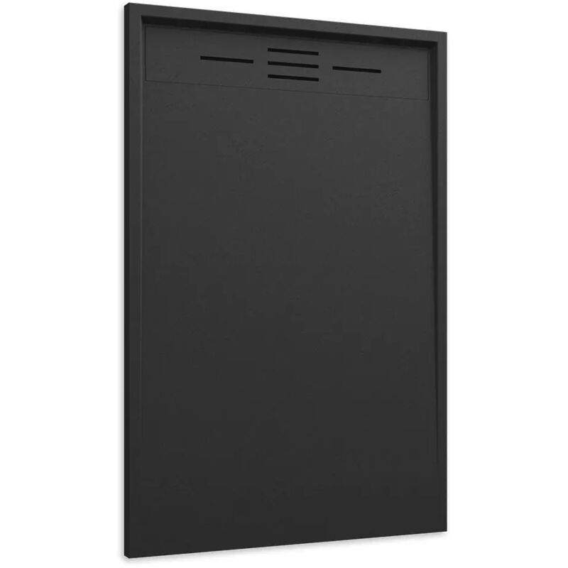 foto del prodotto parama piatto doccia in smc 80x140 effetto pietra colore nero riducibile e antiscivolo mod. spanios