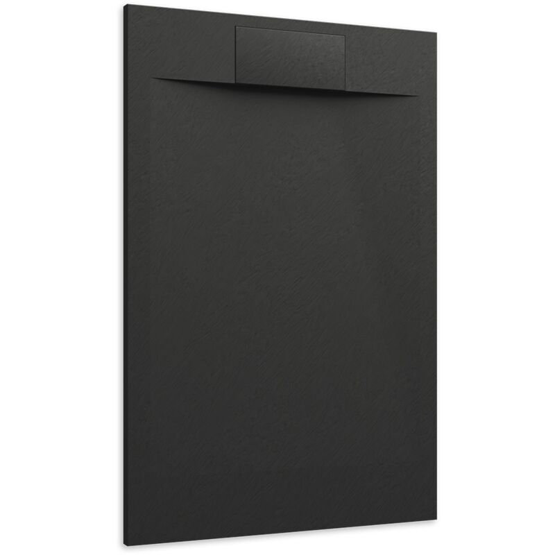 foto del prodotto parama piatto doccia in smc 90x120 effetto pietra colore nero riducibile e antiscivolo mod. cosmos