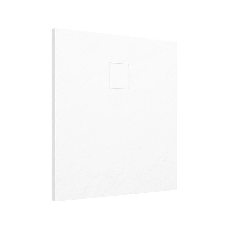 foto del prodotto parama piatto doccia quadrato 80x80 cm in smc colore bianco effetto pietra tagliabile e antiscivolo altezza 2,6cm mod. samos