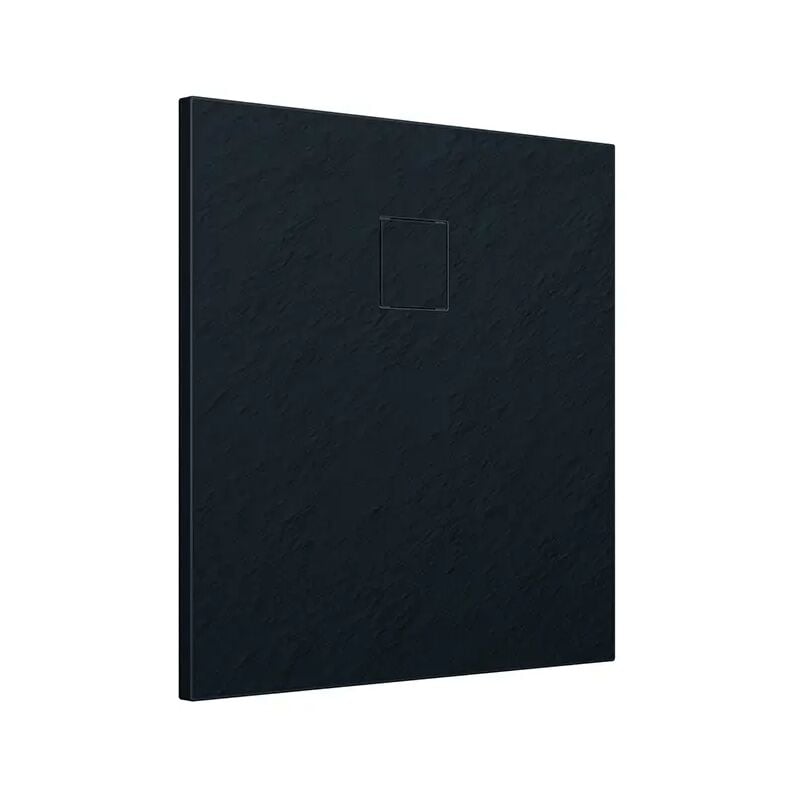 foto del prodotto parama piatto doccia quadrato 80x80 cm in smc colore nero effetto pietra tagliabile e antiscivolo altezza 2,6cm mod. samos