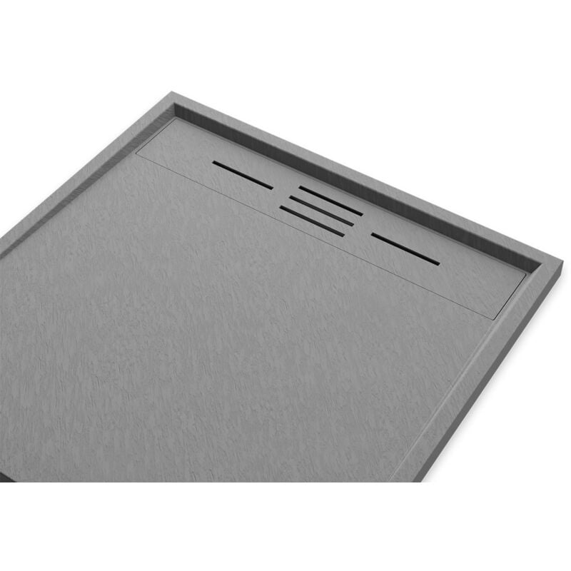 foto del prodotto parama piatto doccia quadrato 80x80 in smc effetto pietra grigio bianco mod. spanios