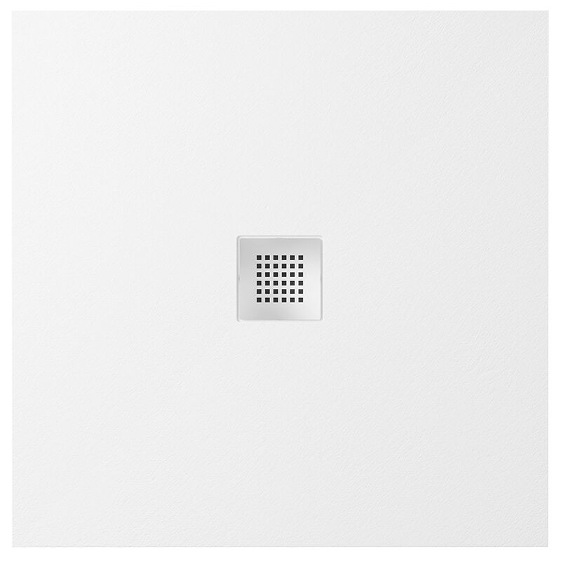 foto del prodotto parama piatto doccia quadrato 80x80cm in marmoresina bianco effetto pietra altezza 2,4cm mod. kos