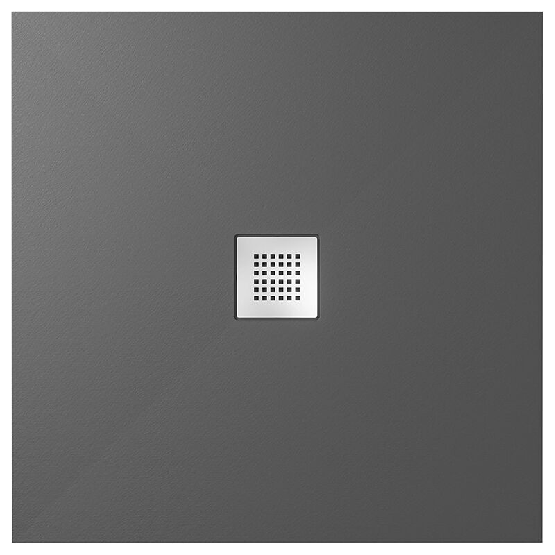 foto del prodotto parama piatto doccia quadrato 80x80cm in marmoresina nero effetto pietra altezza 2,4cm mod. kos