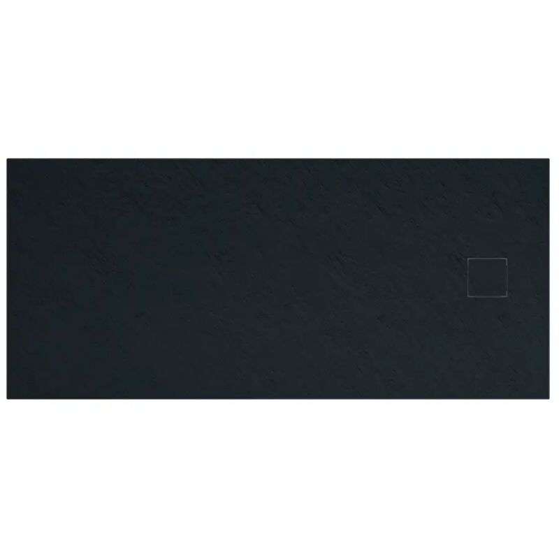 foto del prodotto parama piatto doccia rettangolare 80x170 cm in smc colore nero effetto pietra tagliabile e antiscivolo altezza 2,6cm mod. samos