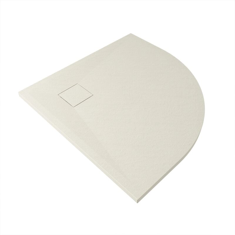 foto del prodotto parama piatto doccia semicircolare 80x80 cm colore avorio effetto pietra tagliabile e antiscivolo altezza 2,6cm mod. samos