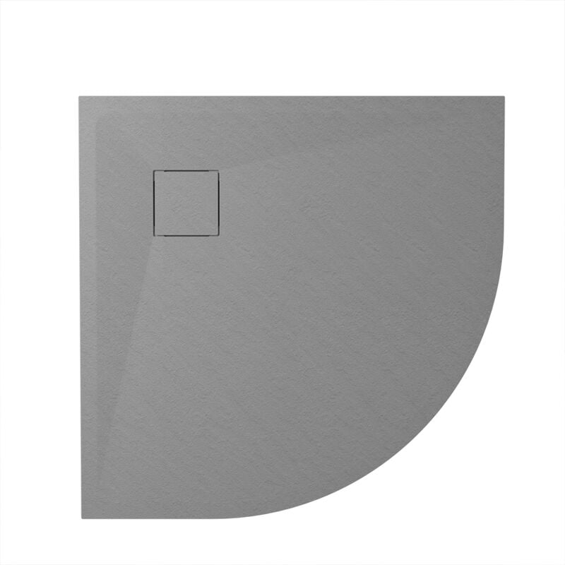 foto del prodotto parama piatto doccia semicircolare 80x80 cm colore grigio effetto pietra tagliabile e antiscivolo altezza 2,6cm mod. samos