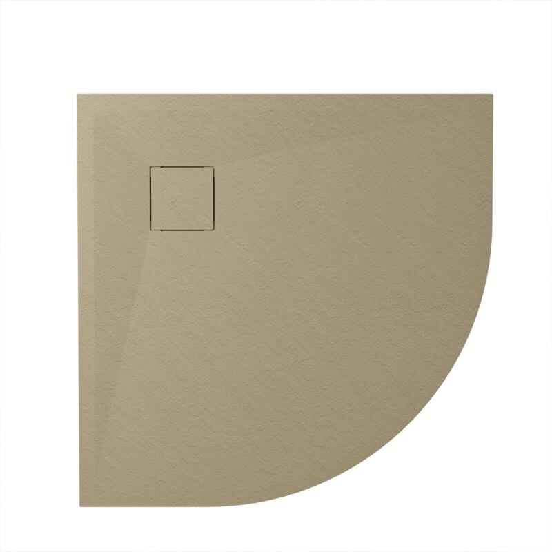 foto del prodotto parama piatto doccia semicircolare 80x80 cm colore marrone effetto pietra tagliabile e antiscivolo altezza 2,6cm mod. samos