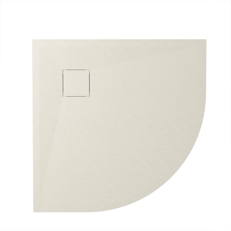 foto del prodotto parama piatto doccia semicircolare 90x90 cm colore avorio effetto pietra tagliabile e antiscivolo altezza 2,6cm mod. samos