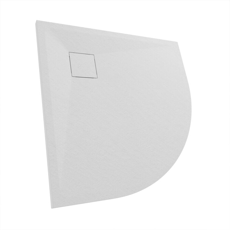 foto del prodotto parama piatto doccia semicircolare 90x90 cm colore bianco effetto pietra tagliabile e antiscivolo altezza 2,6cm mod. samos