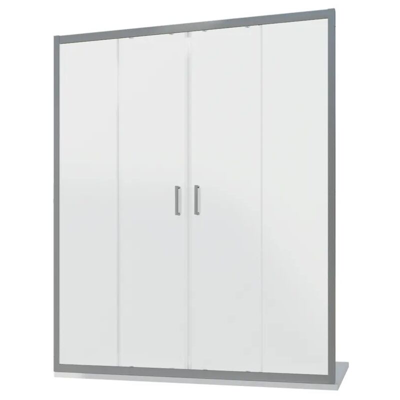 foto del prodotto parama porta doccia per nicchia 200 cm due ante scorrevoli profili in alluminio cromato vetro 6mm opaco regolabile 197 201cm h190 reversibile
