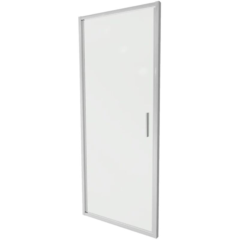 foto del prodotto parama porta doccia per nicchia 80cm apertura a battente profili ultraslim in alluminio cromato vetro 6mm trasparente h190 regolabile 77 81cm