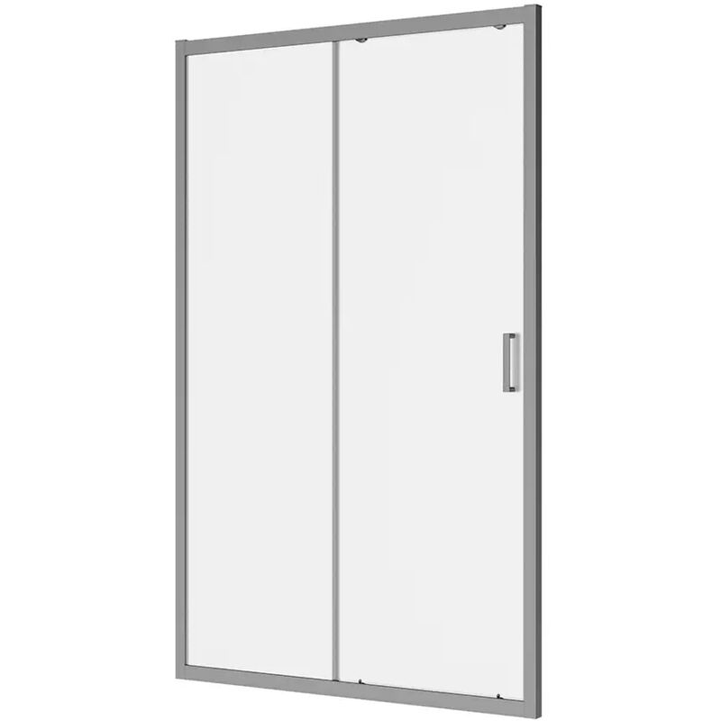 foto del prodotto parama porta doccia per nicchia scorrevole 100 cm profili in alluminio cromato vetro 6mm opaco regolabile 97 101cm h190 reversibile mod. sicily