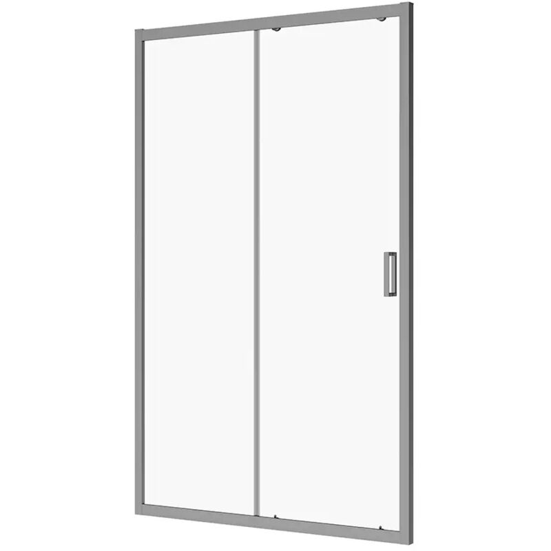 foto del prodotto parama porta doccia per nicchia scorrevole 120 cm profili in alluminio cromato vetro 6mm trasparente regolabile 117 121cm h190 reversibile mod.