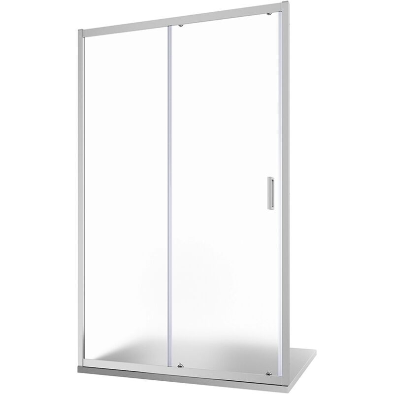 foto del prodotto parama porta doccia per nicchia scorrevole 120cm profili in alluminio cromato vetro 6 mm stampato regolabile 117 121cm h185 reversibile mod. tonga