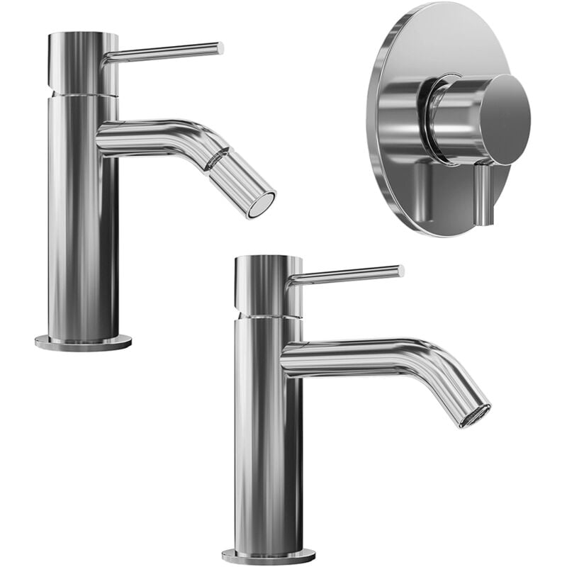 foto del prodotto parama set miscelatori con lavabo, bidet ed incasso doccia monocomando in ottone cromato mod. katharine