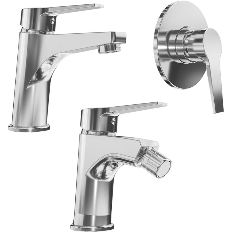 foto del prodotto parama set miscelatori con lavabo, bidet ed incasso doccia monocomando in ottone cromato mod. sophia