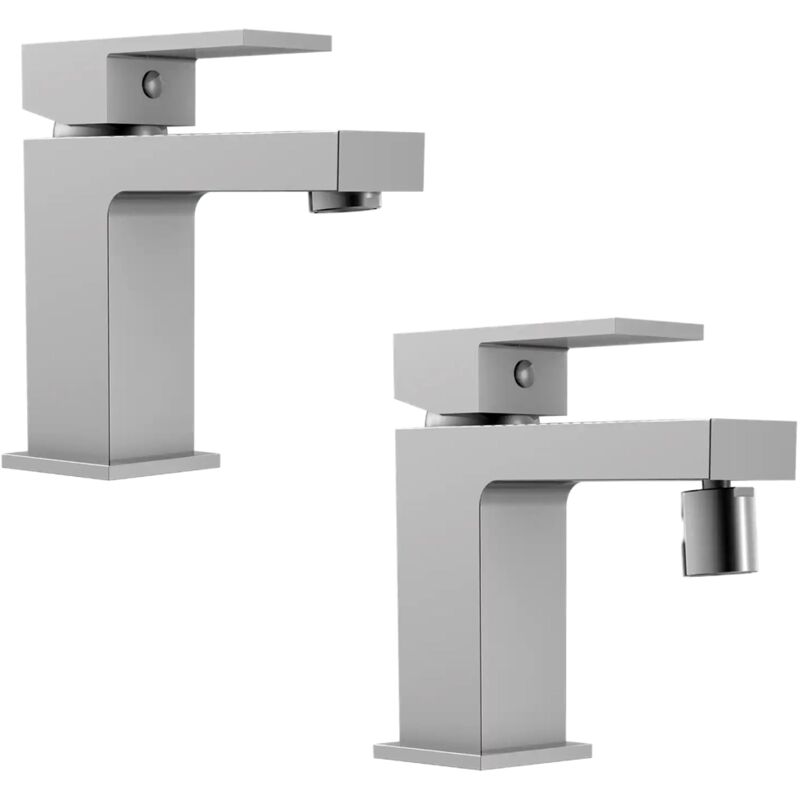 foto del prodotto parama set miscelatori con lavabo e bidet senza scarico in ottone cromato mod. grace
