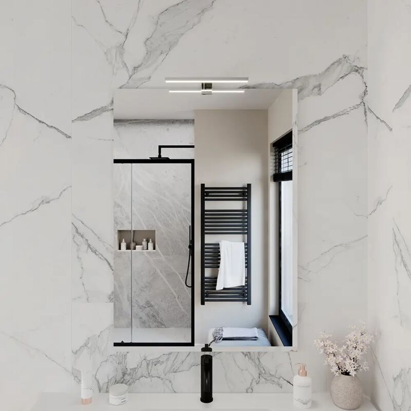 foto del prodotto parama specchio filolucido 60x80 cm reversibile con applique led mod. easy