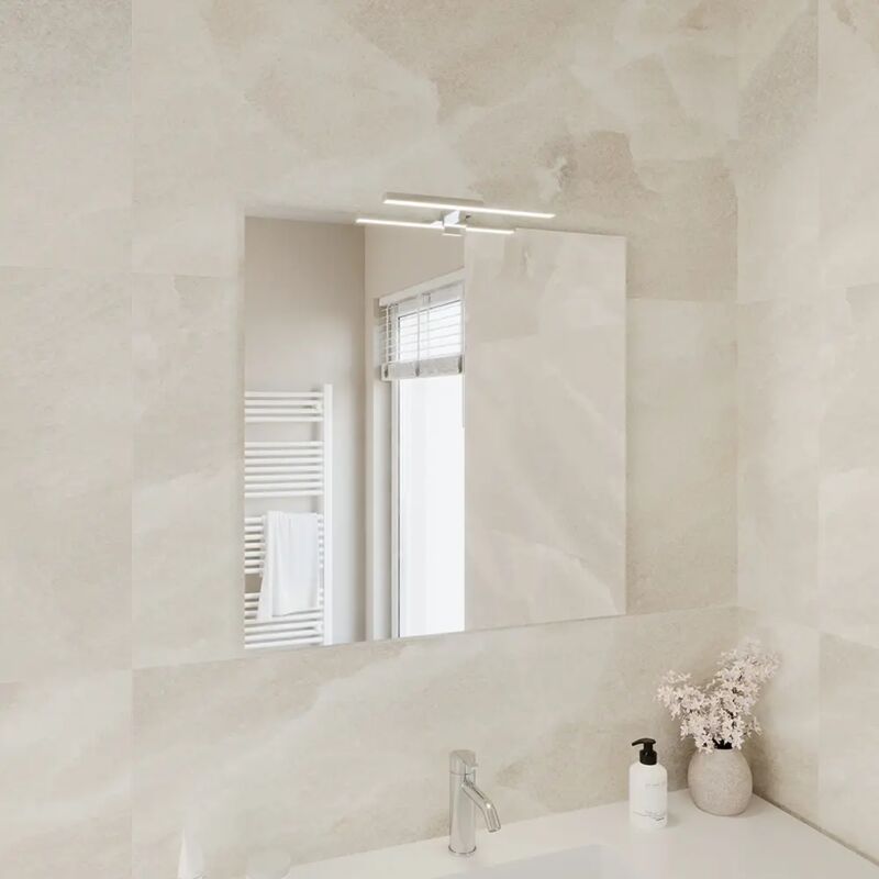 foto del prodotto parama specchio filolucido 70x70 cm reversibile con applique led mod. easy