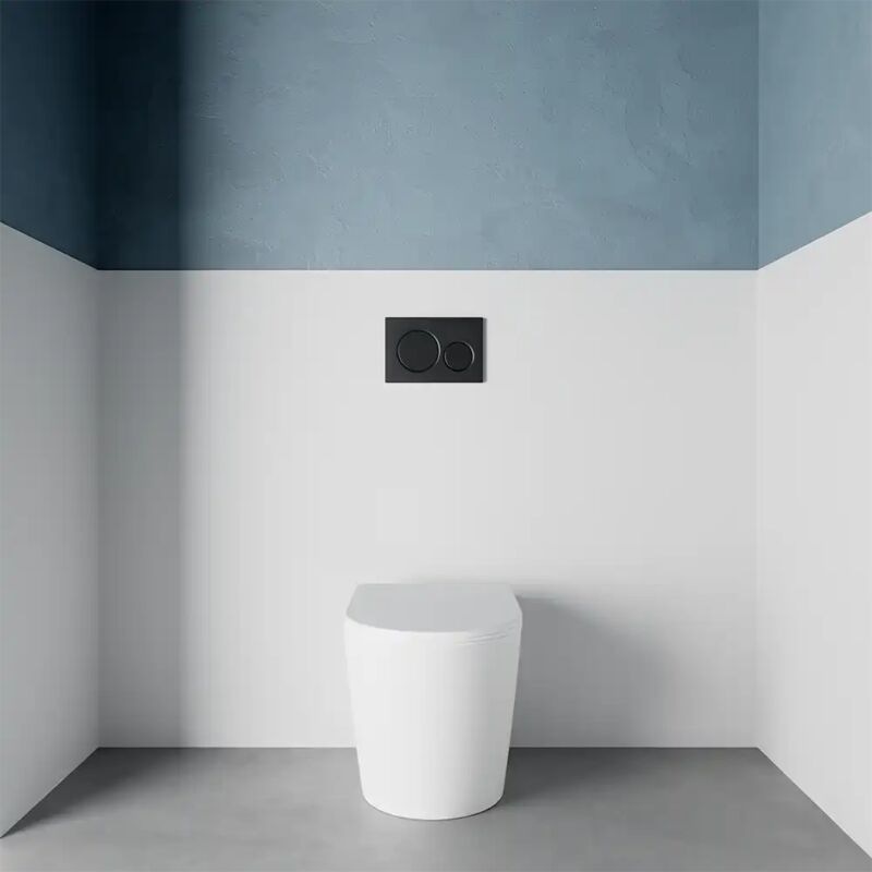 foto del prodotto parama vaso filomuro rimless in ceramica bianco opaco con sedile soft close mod. vienna