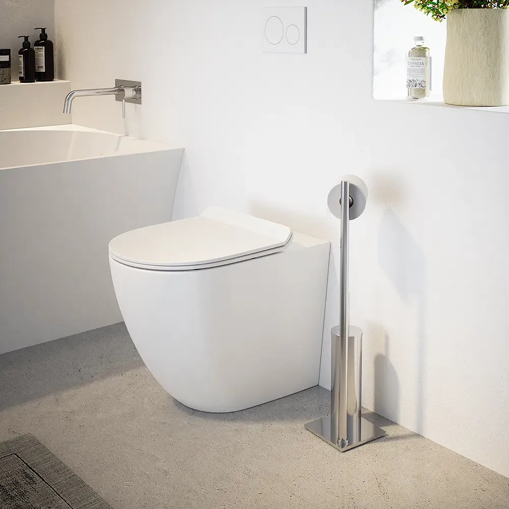 foto del prodotto parama vaso filomuro tornado silent flush in ceramica bianco lucido con sedile soft close mod. sydney