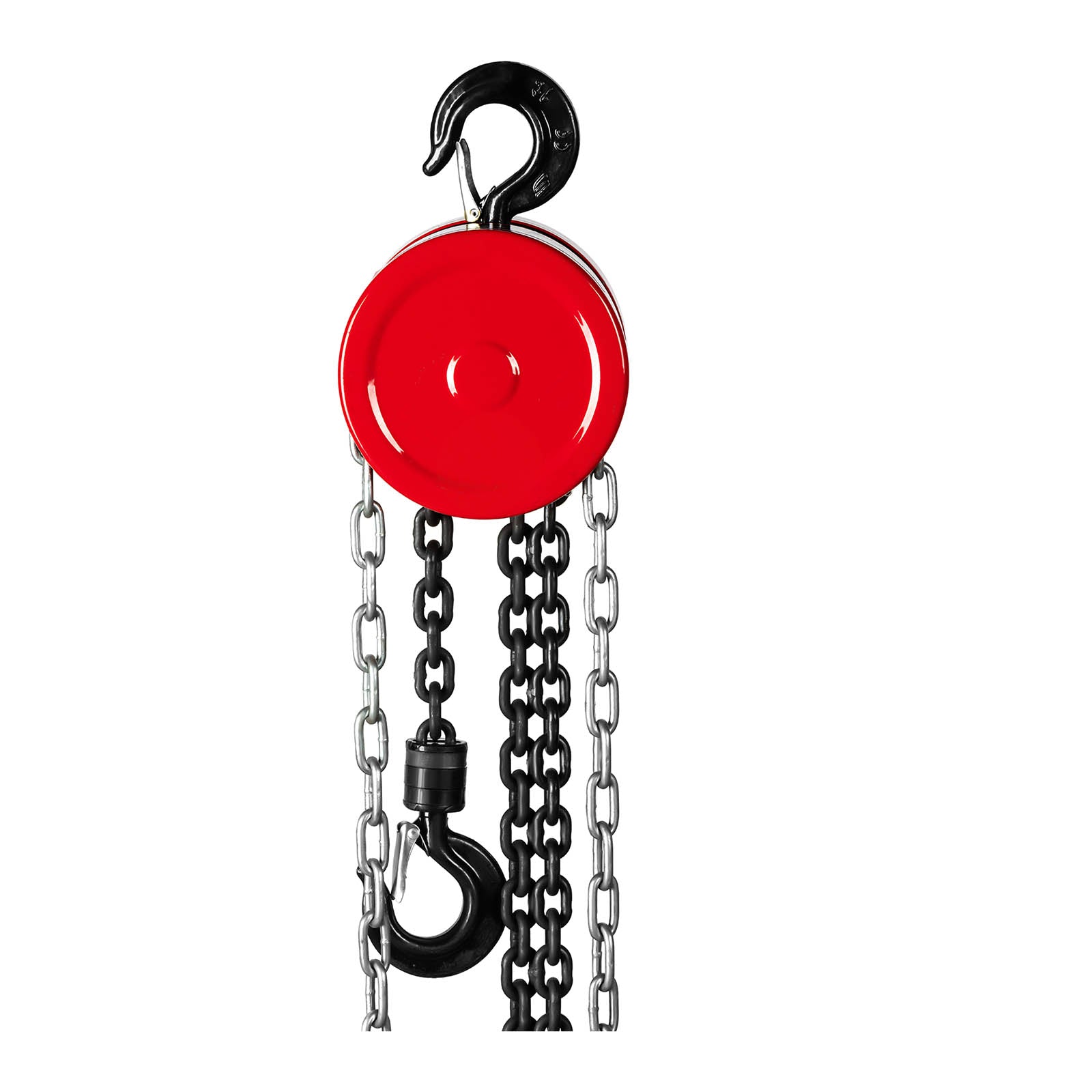 foto del prodotto paranco a catena meccanico manuale con puleggia 1 tonnellata capacit di carico 1.000 kg, altezza di sollevamento 6 m, materiale acciaio al carbonio, cromato, maglie della catena 6 mm 14 0007157