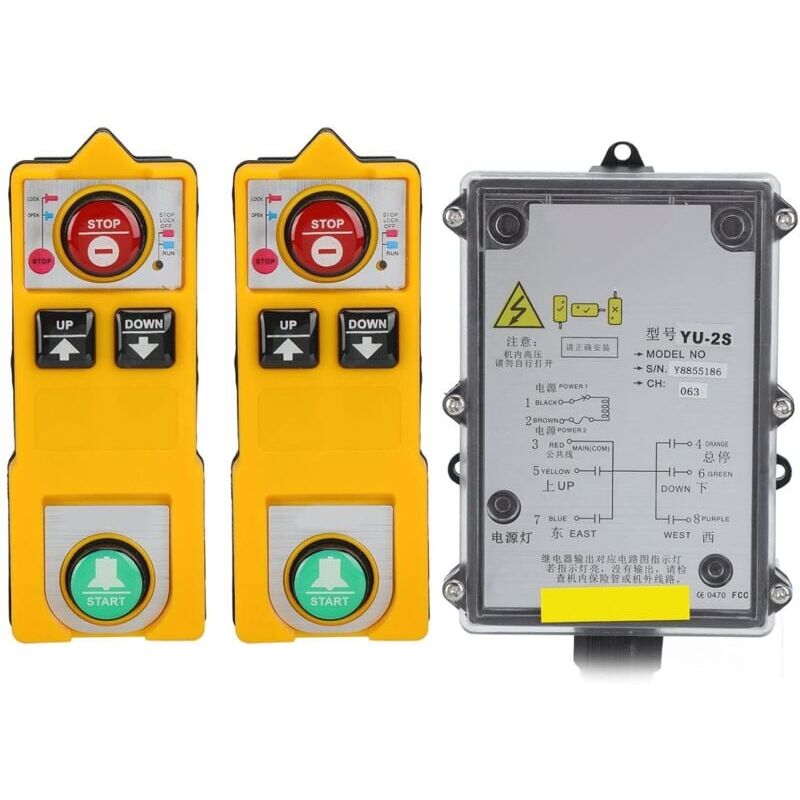 foto del prodotto paranco elettrico industriale ac 220v con telecomando wireless, impermeabile, trasmettitore e ricevitore per gru a ponte da 328,1 piedi