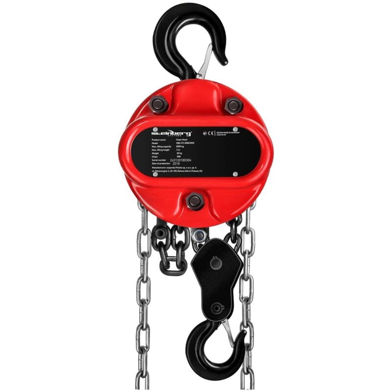 foto del prodotto paranco manuale a catena acciaio 3 tonnellate catena g80 da 3 m con maglia 8 mm