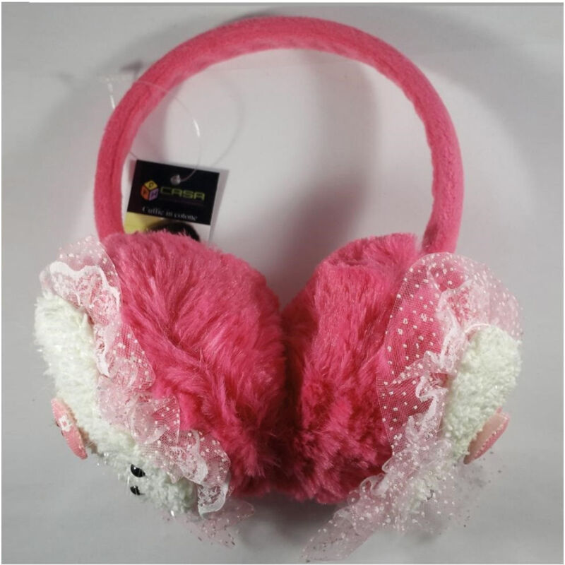 foto del prodotto paraorecchie rosa corallo coniglietto orecchie vento freddo imbottite ragazze trade shop traesio