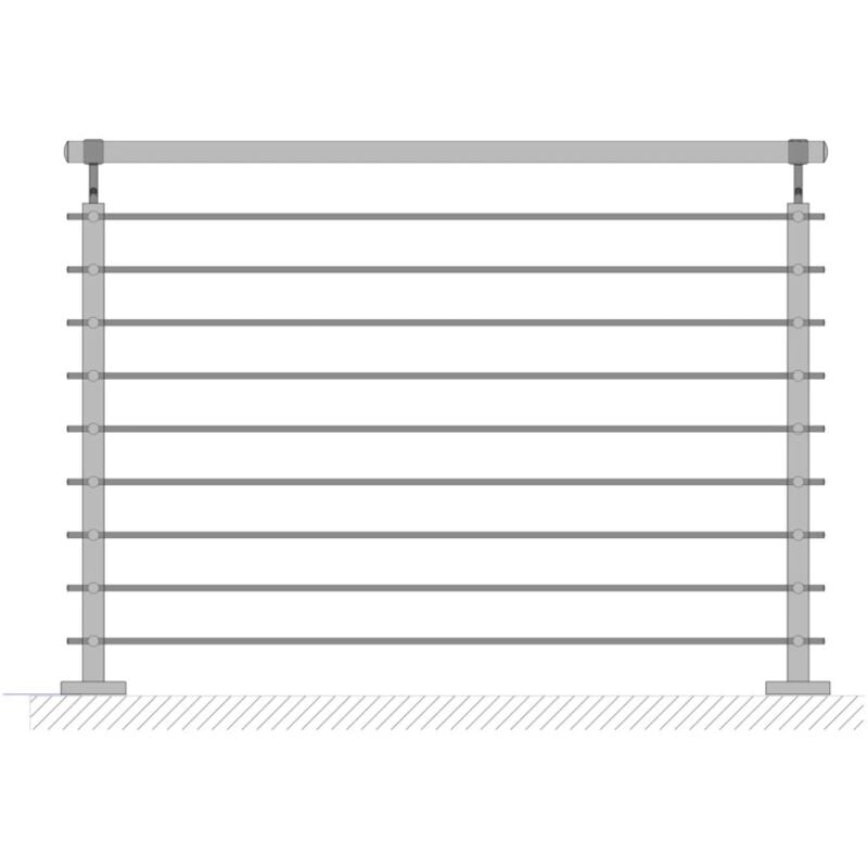 foto del prodotto parapetto modulare certificato in acciaio inox aisi 304 con fissaggio a pavimento, 150 cm kit completo a1