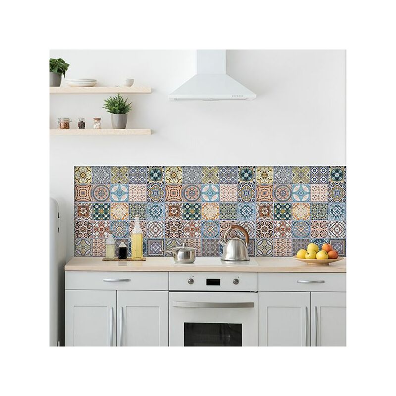 foto del prodotto paraschizzi adesivo - azulejos di siviglia l 180 x h 60 cm