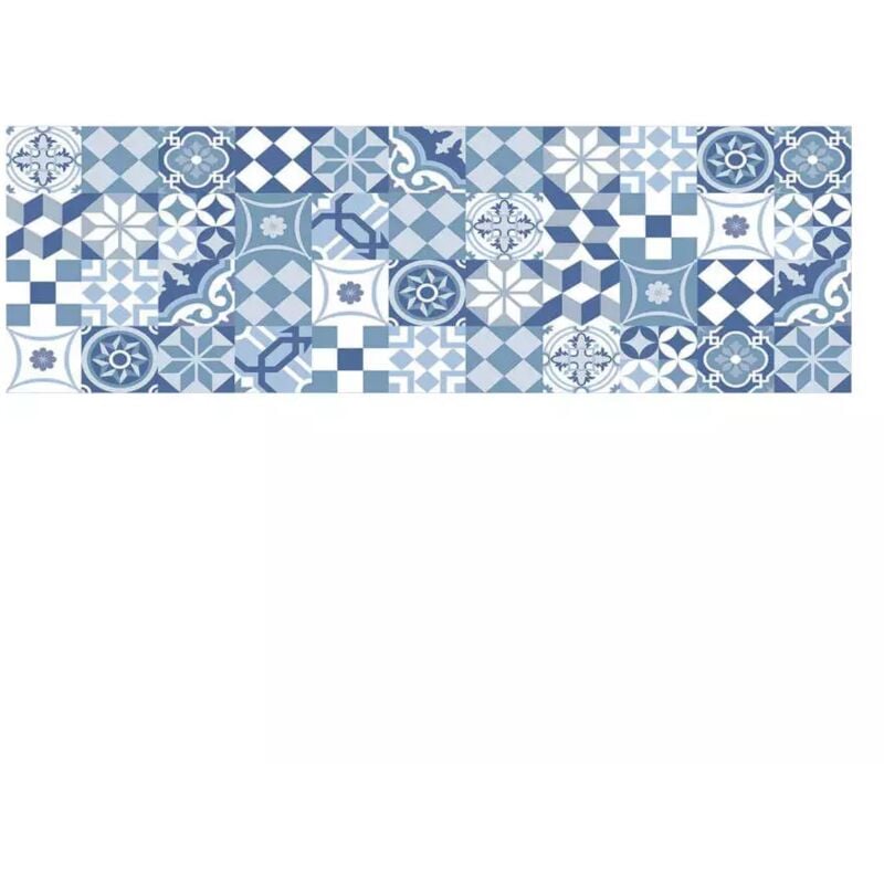 foto del prodotto paraschizzi adesivo da cucina fantasia cementine azzurre, 190x60 cm
