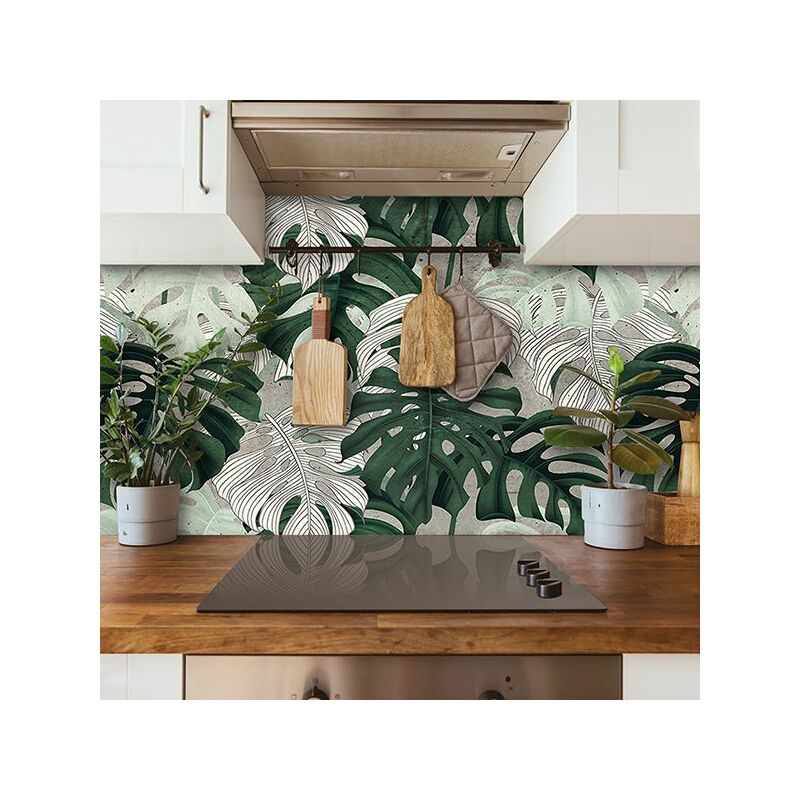 foto del prodotto paraschizzi adesivo fantasia tropicale l 180 x h 60 cm