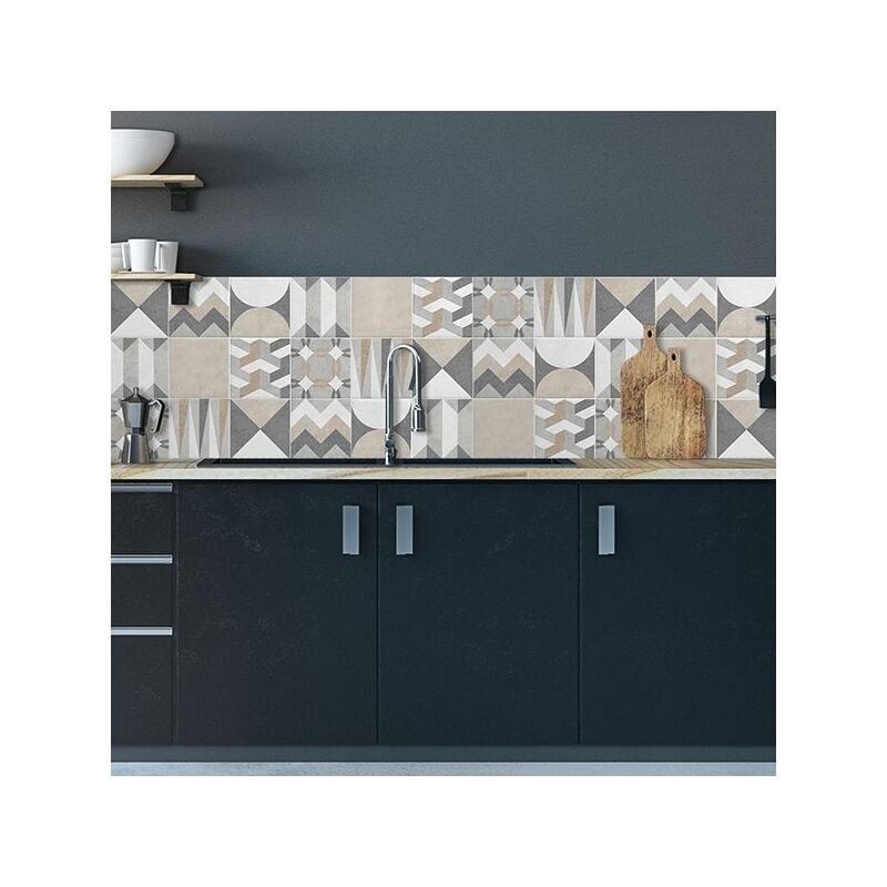 foto del prodotto paraschizzi - geometric tiles l 180 x h 60 cm