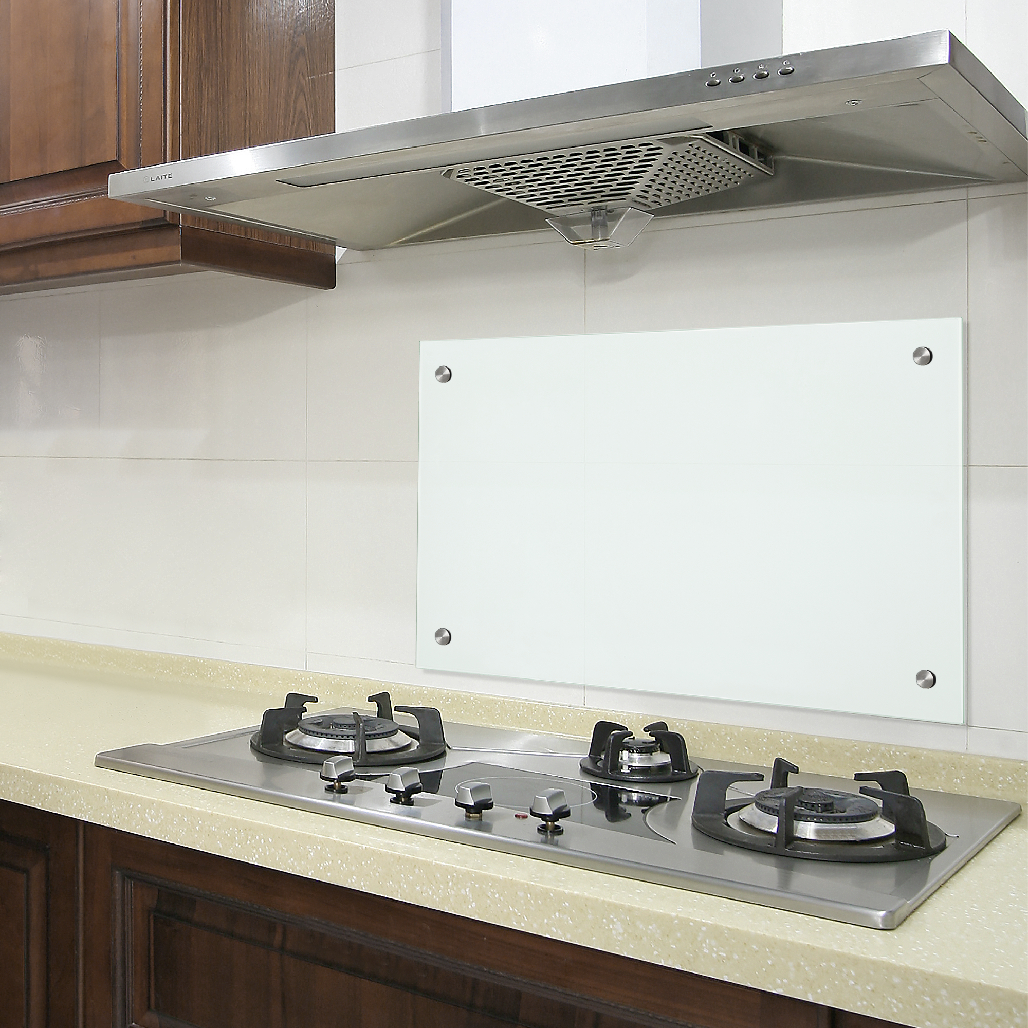 foto del prodotto paraschizzi in vetro temperato 90 x 50 cm bianco, opaco neu.haus 