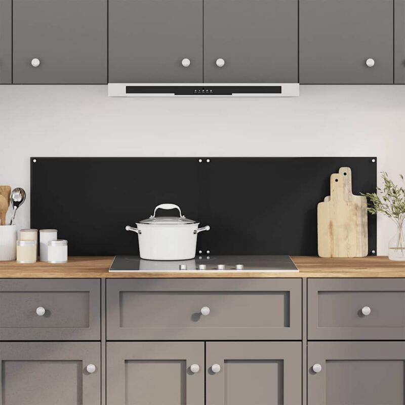 foto del prodotto paraschizzi per cucina 2 pz neri 70x60 cm in vetro temperato vidaxl