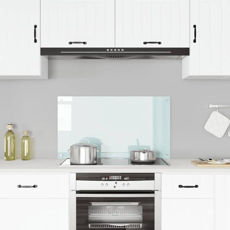 foto del prodotto paraschizzi per cucina bianco 90x50 cm in vetro temperato vidaxl