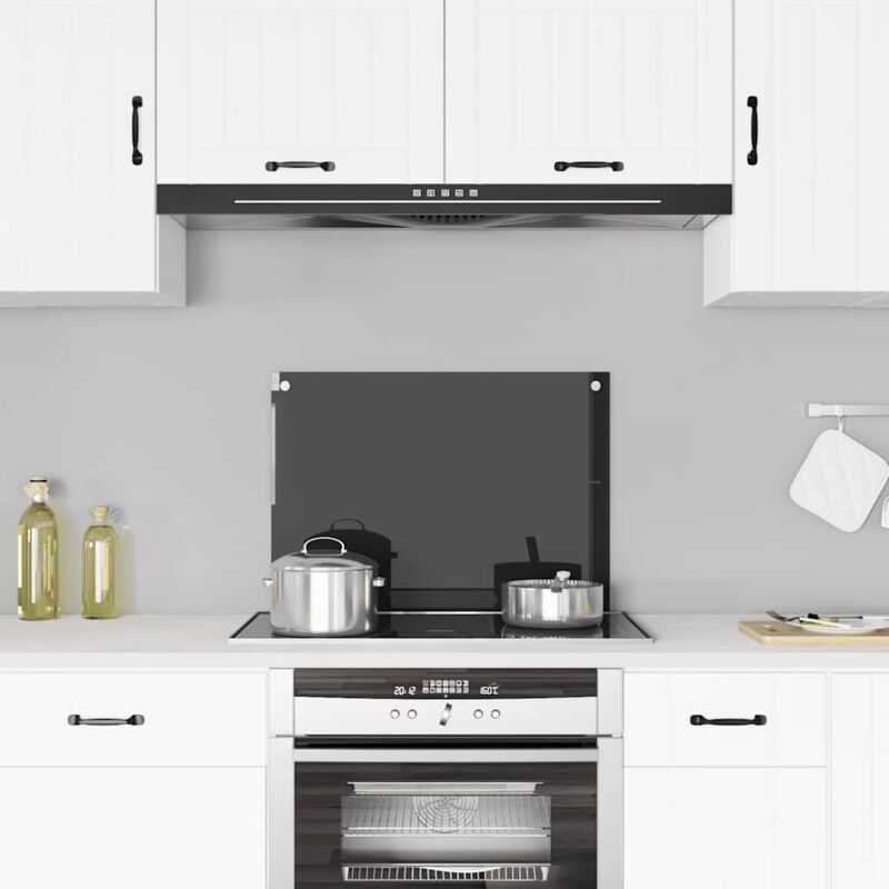 immagine 0 del prodotto paraschizzi per cucina nero in vetro temperato alta protezione vari dimensioni dimensioni 70 x 50 cm