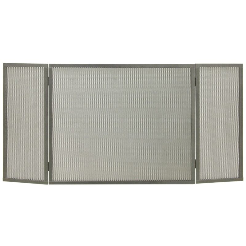 foto del prodotto parascintille per camino in ferro 100x50 cm grigio