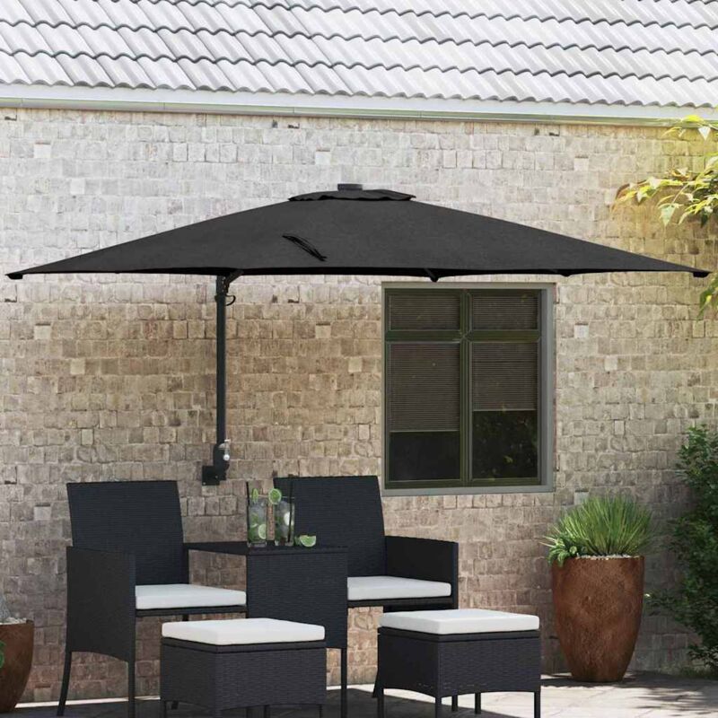 foto del prodotto parasol da giardino a muro in nero 247 cm vidaxl