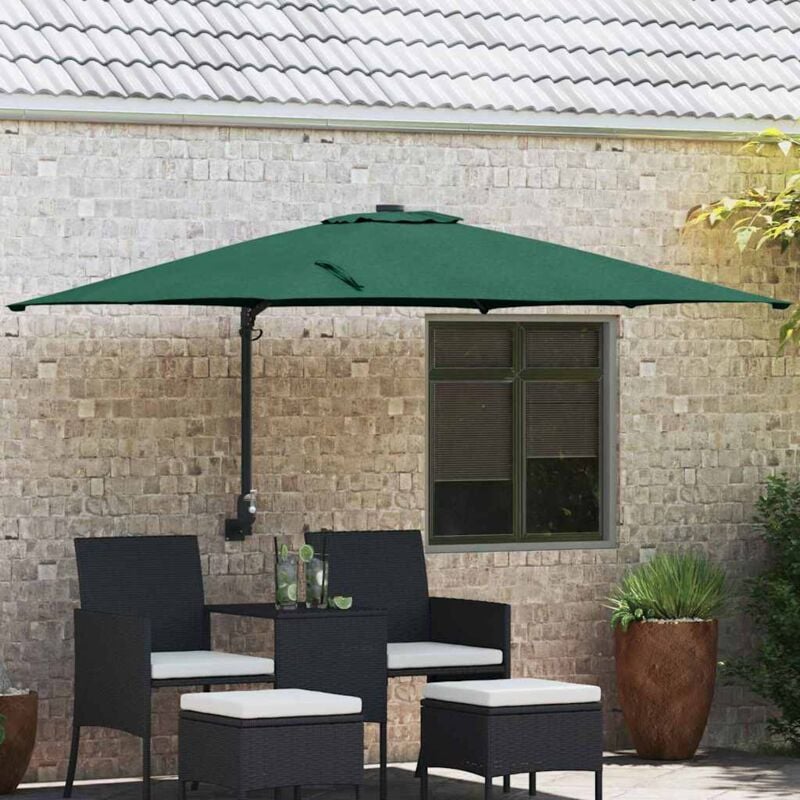 foto del prodotto parasol da giardino a muro verde 247 cm vidaxl