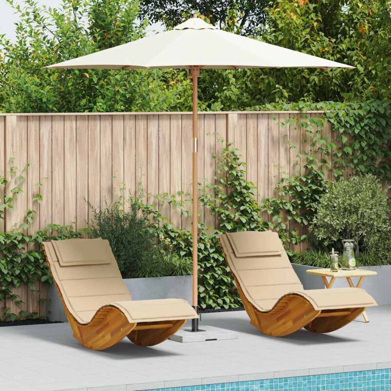 foto del prodotto parasol da giardino bianco crema 270x260 cm in bamb vidaxl
