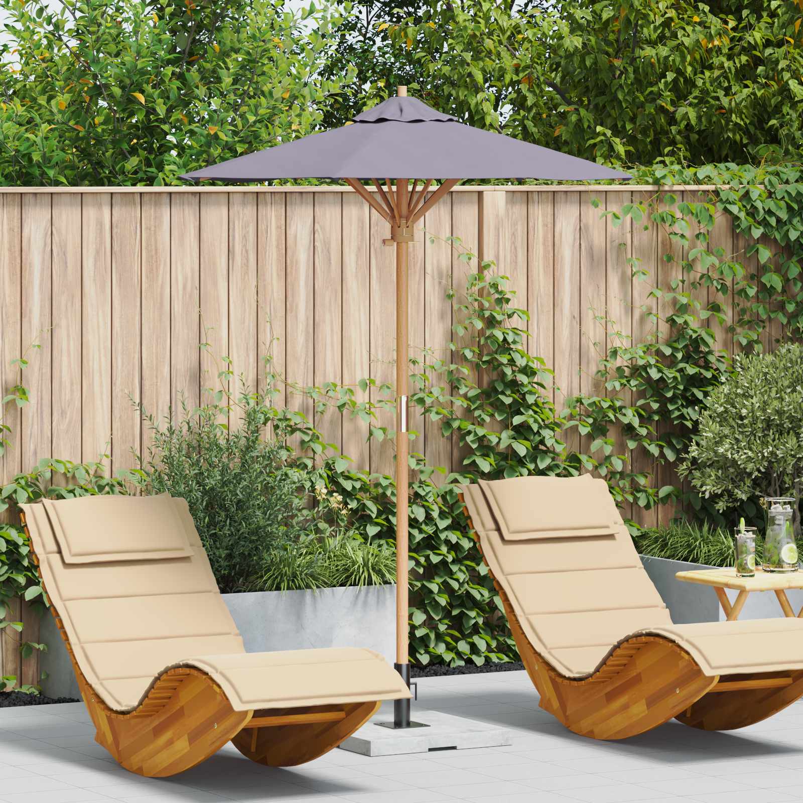 foto del prodotto parasol da giardino grigio scuro 150x210 cm bamb 