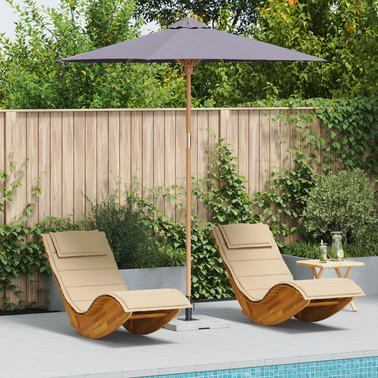 foto del prodotto parasol da giardino grigio scuro 240x260 cm bamb 